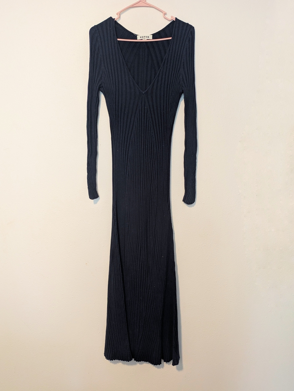 Boden Wool Blend Ribbed Maxi Dress